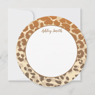 Flat Note Card-Leopard Print
