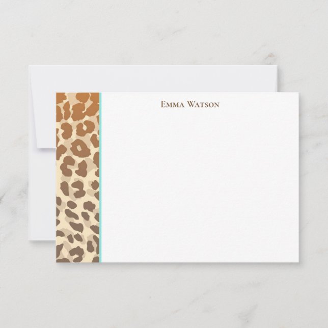 Flat Note Card-Leopard Print Card (Front)