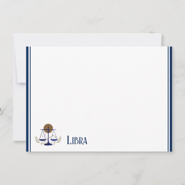 Flat Note Card-Libra Card (Front)