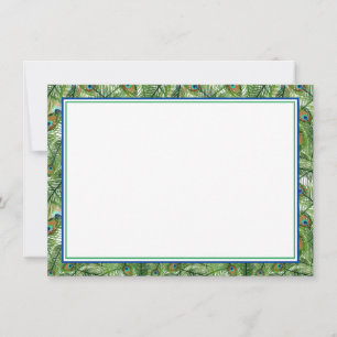 Flat Note Card-Peacock Feathers Card
