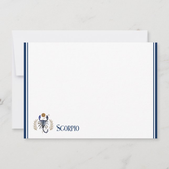 Flat Note Card-Scorpio Card (Front)