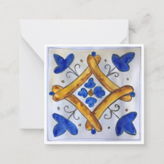 Flat note card - Sicilian Ceramic Tile - style P3