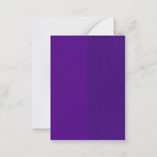 Flat Note Card – Solid & Textured Purple Split (Front)