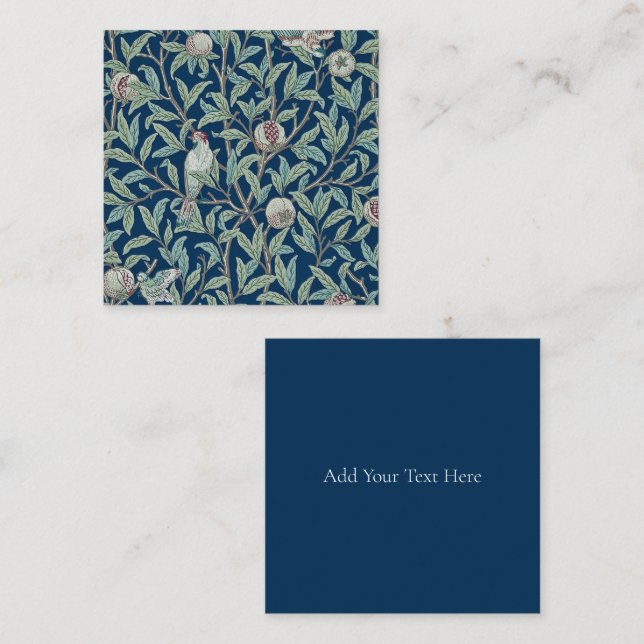 FLAT NOTE-CARD : WILLIAM MORRIS : POMEGRANATES CARD (Front/Back)