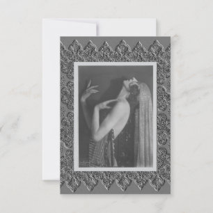Flat Note card with Vintage Dancer