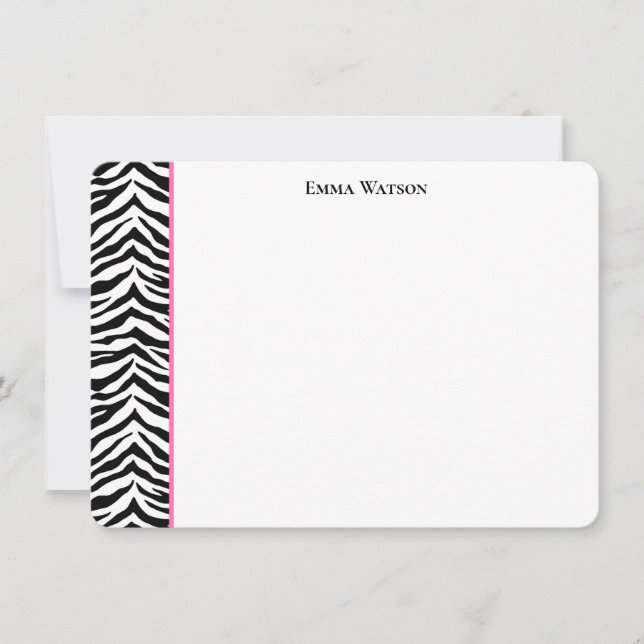 Flat Note Card-Zebra Print Card (Front)