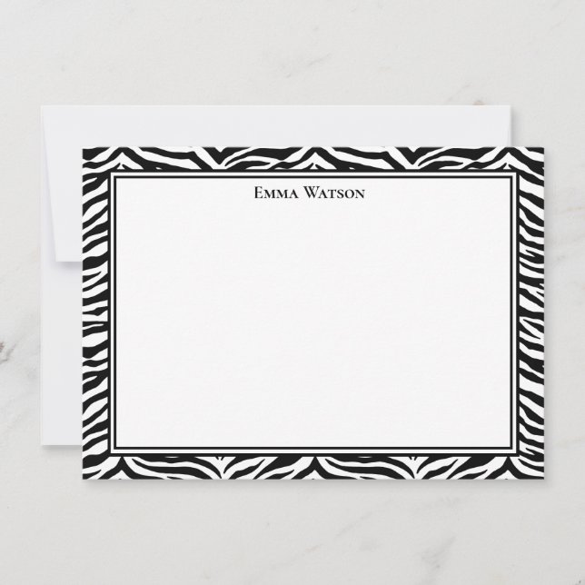 Flat Note Card-Zebra Print Card (Front)