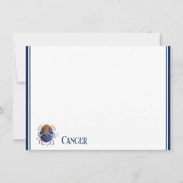 Flat Note Card-Zodiac Cancer Card (Front)