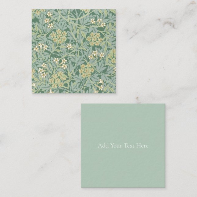 FLAT NOTECARD : WILLIAM MORRIS ; JASMINE (Front/Back)