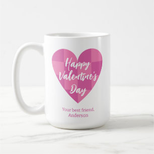 Flat Pink Happy Valentine's Day Coffee Mug