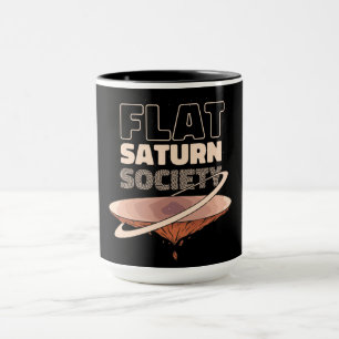 Flat Saturn Society Science Design Mug