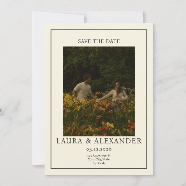 Flat Save The Date Card (Front)