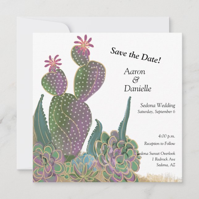 Flat Save the Date Card (Front)