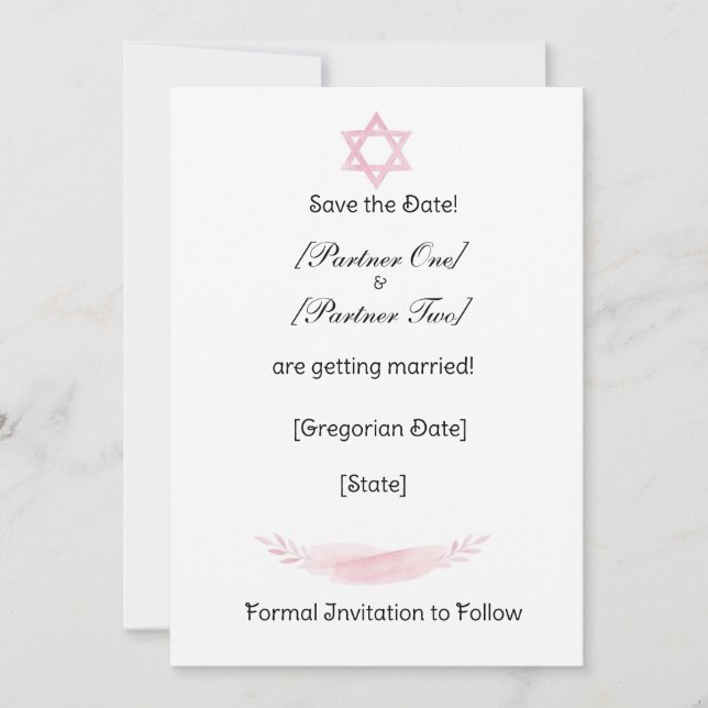 Flat Save The Date Card (Front)