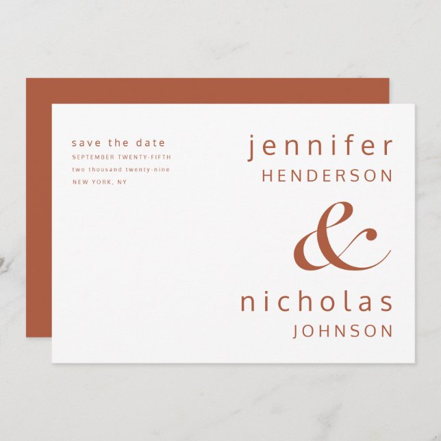Flat Save The Date Card (Front/Back)
