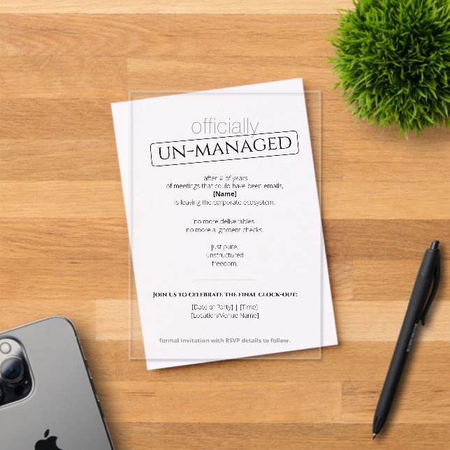 Flat Save The Date Card Acrylic Invitations (Insitu (Invitation Card))