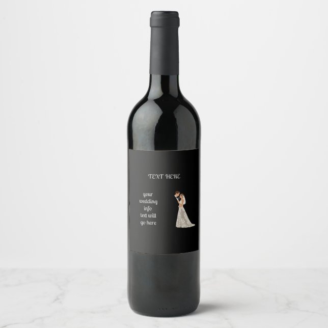 Flat Save The Date Card Wine Label (Front)