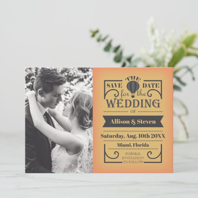 Flat Save The Date Wedding Card (Standing Front)