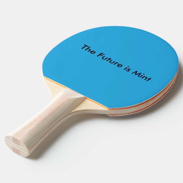 Flat Sky Blue Background for Web & Print Ping Pong Paddle (Back Angle)