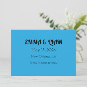 Flat Sky Blue Background for Web & Print Save The Date