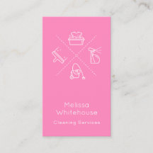 Flat Sleek Modern Cleaning Services Business Card