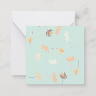 Flat small card, with floral design. card