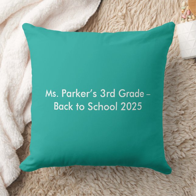 Flat Teal Background – Back-to-School Texture Cushion (Blanket)