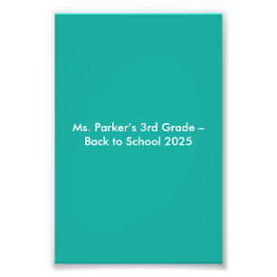 Flat Teal Background – Back-to-School Texture Photo Print
