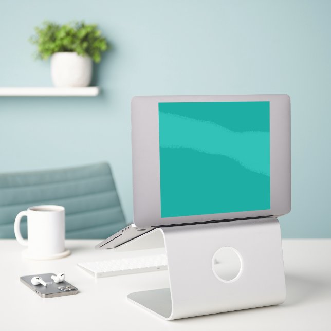 Flat Teal Background Texture  (Laptop On Desk)