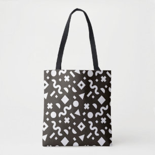 Flat texture of geometric colorful shapes. Monochr Tote Bag