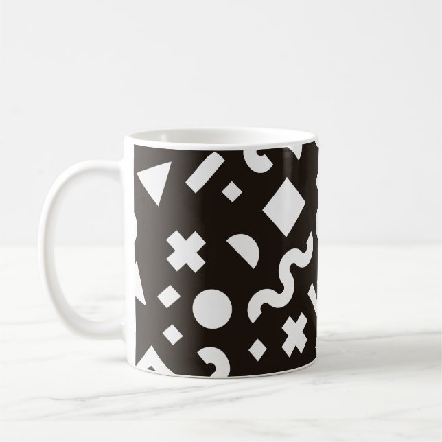 Flat texture of geometric colourful shapes. Monoch Coffee Mug (Left)