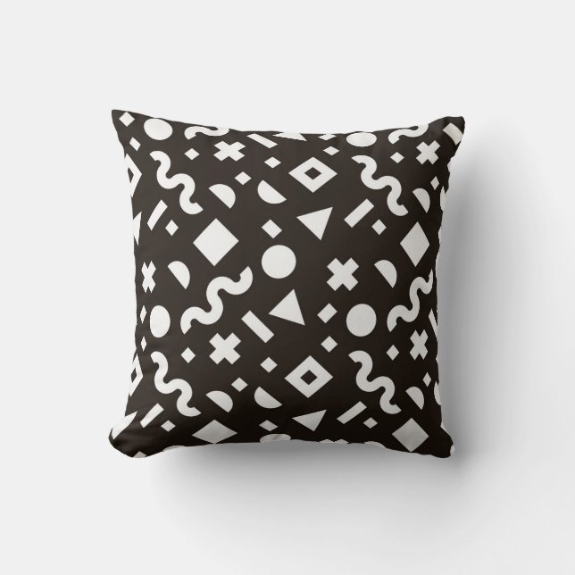Flat texture of geometric colourful shapes. Monoch Cushion (Front)