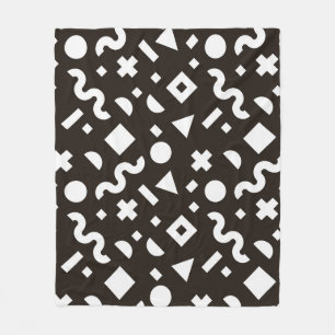 Flat texture of geometric colourful shapes. Monoch Fleece Blanket