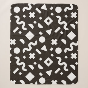 Flat texture of geometric colourful shapes. Monoch Sherpa Blanket