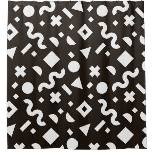 Flat texture of geometric colourful shapes. Monoch Shower Curtain