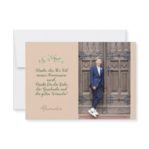 flat thank card Communion confirmation
