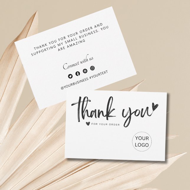 Flat Thank You Card (Personalized Business Thank You Card)