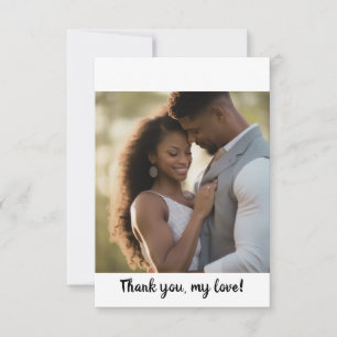 Flat Thank You Card - African American Couple