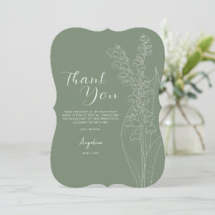 Flat Thank You Card for a bride shower.