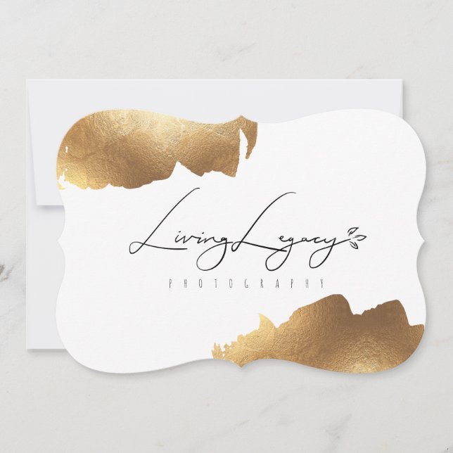 FLAT THANK YOU CARD | Gold Brush Minimalist (Front)