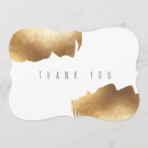 FLAT THANK YOU CARD   Gold Brush Minimalist