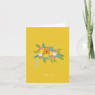 Flat Thank You Card -Yellow Botanical