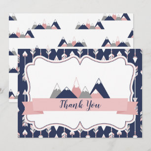 Flat Thank You Cards Mountains Themed