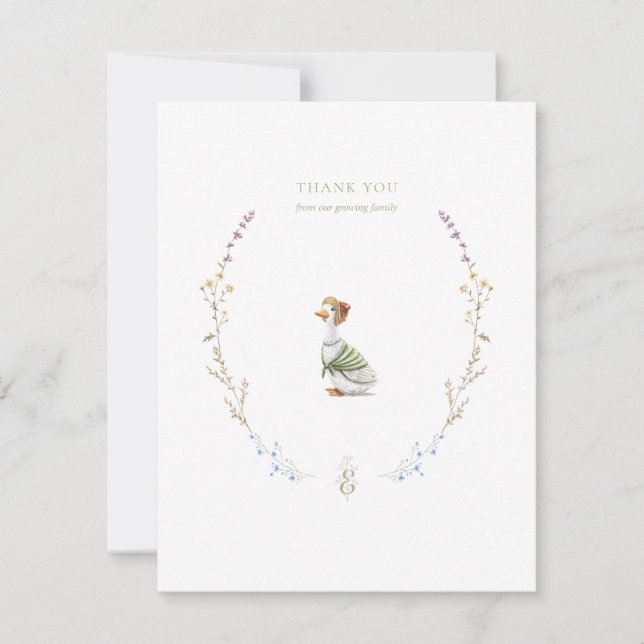 Flat thank you note - storybook blue card (Front)