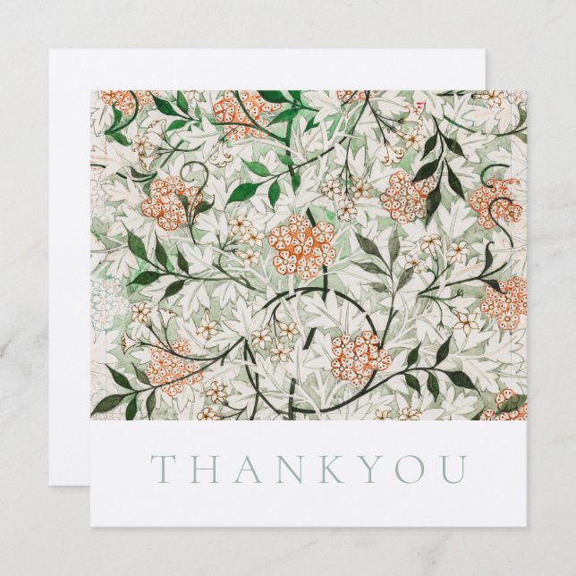 FLAT THANKYOU CARD : WILLIAM MORRIS : JASMINE (Front/Back)