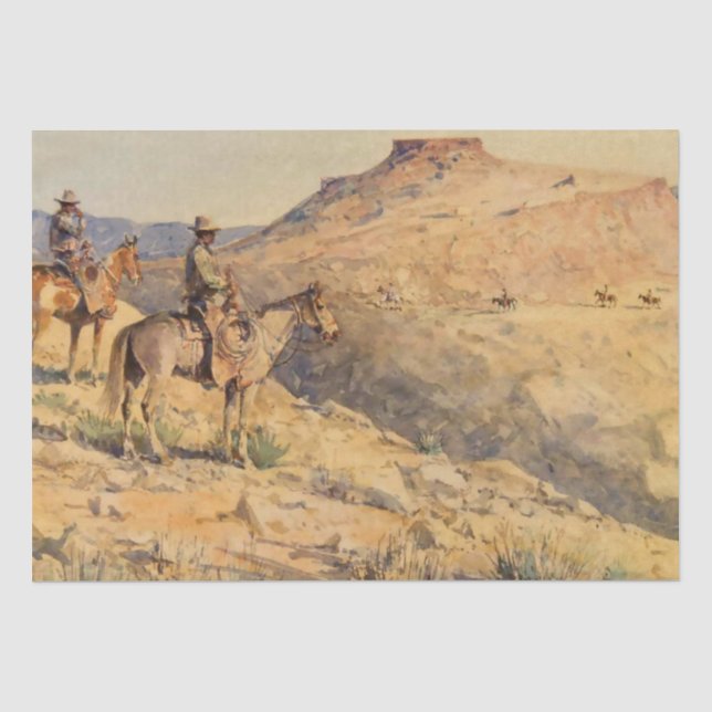 Flat-Top Riders by Edward Borein Tissue Paper (Front)