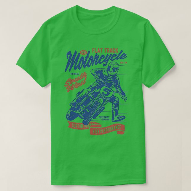 Flat Track Motorcycle  T-Shirt (Design Front)