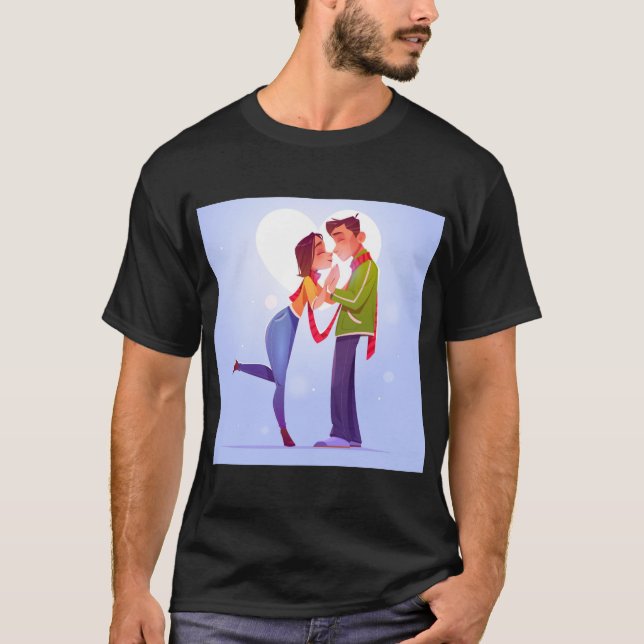flat-valentine-s-day-couple T-Shirt (Front)