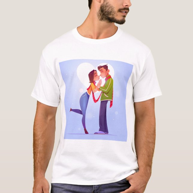 flat-valentine-s-day-couple T-Shirt (Front)