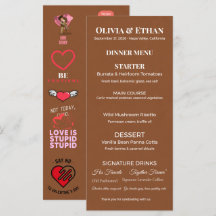 Flat Wedding Menu | Elegant Custom Reception Card